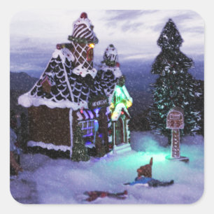 Adesivo Quadrado Cena de neve do Winter Wonderland 2020