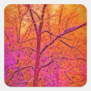 Adesivo Quadrado Cena de Neve Impressionista Pastel