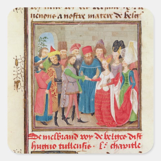 Adesivo Quadrado Cena do casamento (Frente)