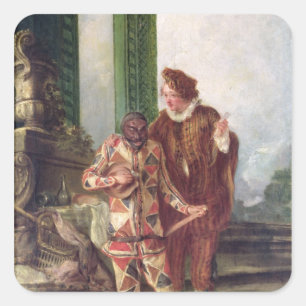 Adesivo Quadrado Cena do dell'Arte de Commedia