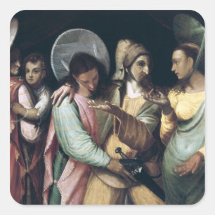 Adesivo Quadrado Cena do dell'Arte de Commedia, c.1765