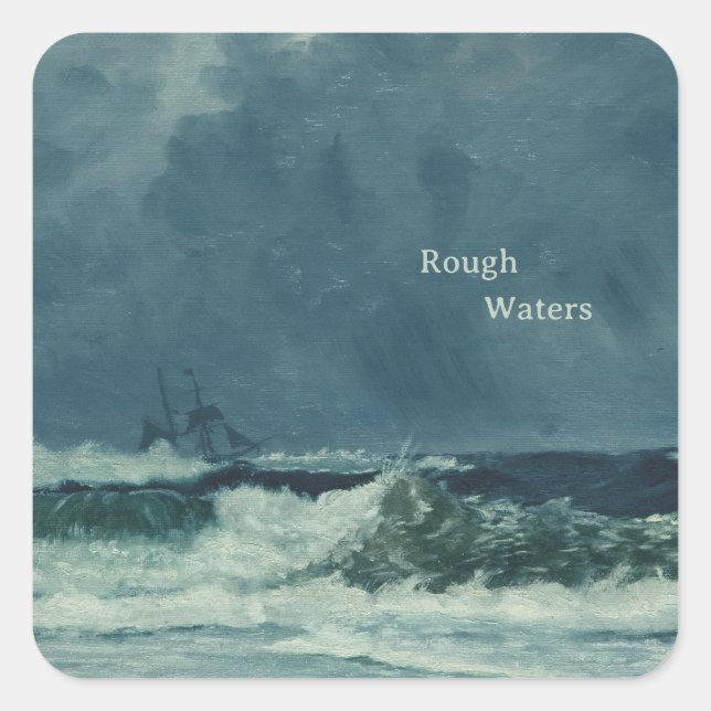 Adesivo Quadrado Cena do Mar Náutico (Frente)