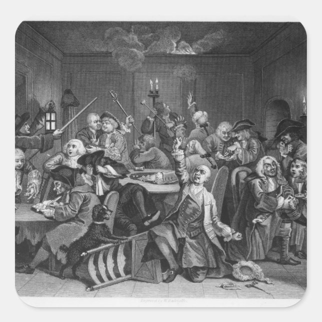 Adesivo Quadrado Cena em uma casa de jogos (Frente)