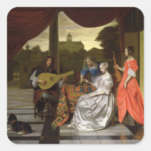 Adesivo Quadrado Cena musical em Amsterdão