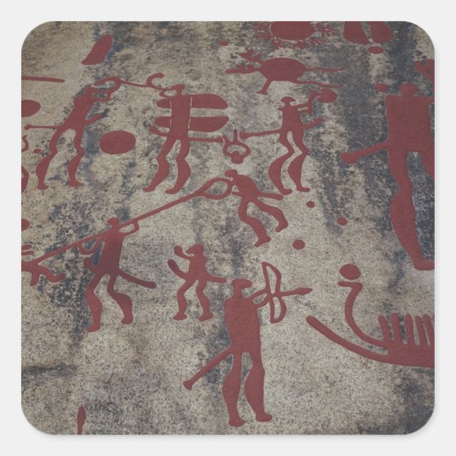 Adesivo Quadrado Cenas de caça (Frente)