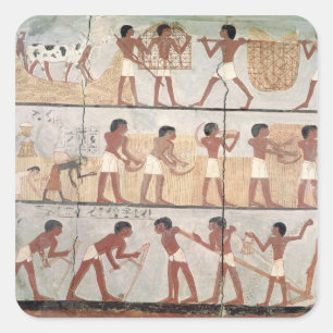 Adesivo Quadrado Cenas de sementeira da Tumba de Unsou