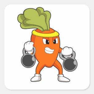 Adesivo Quadrado Cenoura em Malhação com Dumbbels