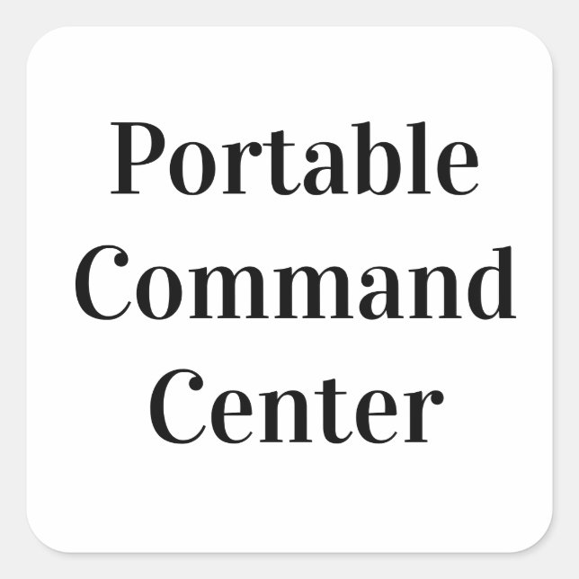 Adesivo Quadrado Centro de comando portátil (Frente)