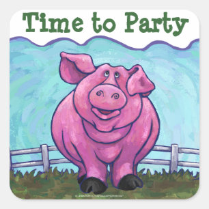 Adesivo Quadrado Centro de Festas de Suínos