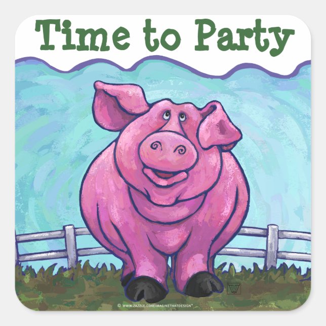 Adesivo Quadrado Centro de Festas de Suínos (Frente)