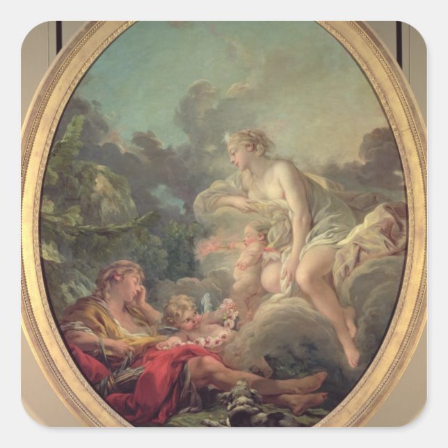 Adesivo Quadrado Cephalus e Aurora, 1764 (óleo na canvas) (Frente)