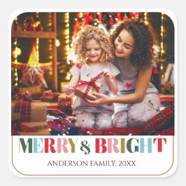 Adesivo Quadrado Cerâmica de Fotos da Família Retro-branca feliz e 