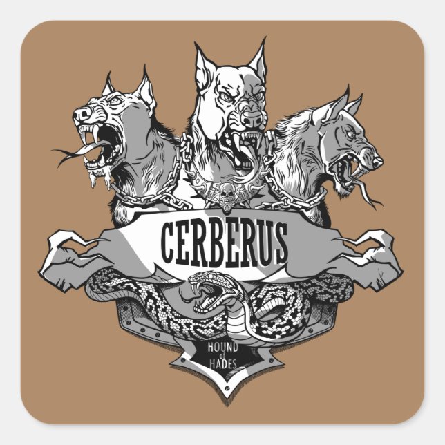 Adesivo Quadrado Cerberus e Cobra (Frente)