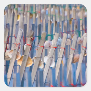 Adesivo Quadrado Cerca de Duna decorada com Seashell