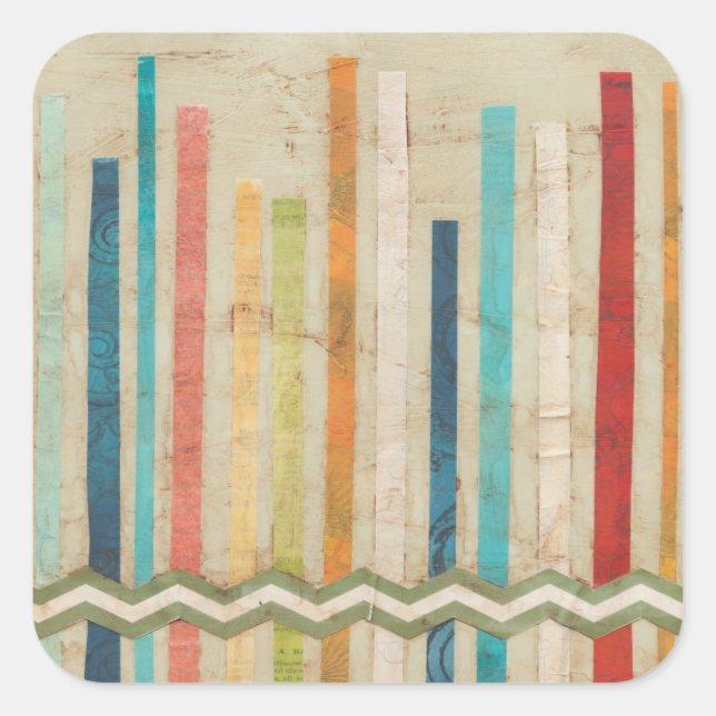 Adesivo Quadrado Cercas de papel IV para cima (Frente)