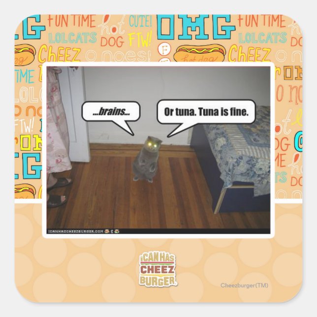 Adesivo Quadrado cérebro (Frente)