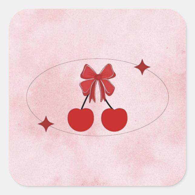 Adesivo Quadrado Cereja (Frente)