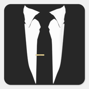 Adesivo Quadrado Cerimônia de Solteiro de Baile de formatura Tuxedo