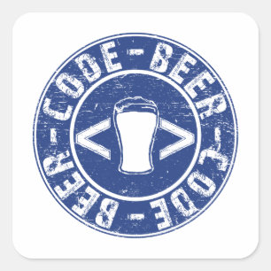 Adesivo Quadrado Cerveja e programador do código