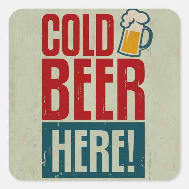Adesivo Quadrado Cerveja Fria (Frente)