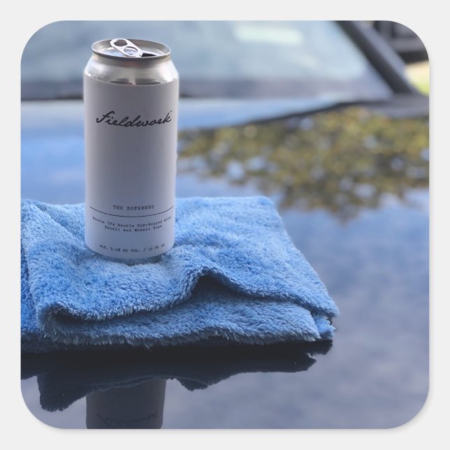 Adesivo Quadrado cerveja pode blues (Frente)