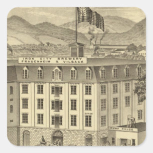 Adesivo Quadrado Cervejaria, Frauenheim e Vilsack da cidade do