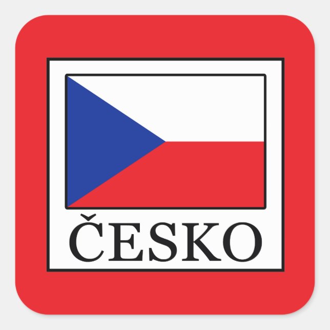 Adesivo Quadrado Česko (Frente)