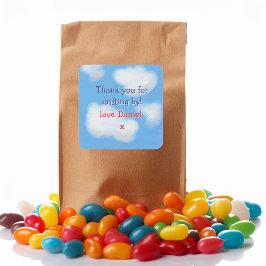 Adesivo Quadrado Céu azul e nuvens fofinhas Graças a você