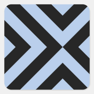 Adesivo Quadrado Cevrons Azul-Claro e Preto