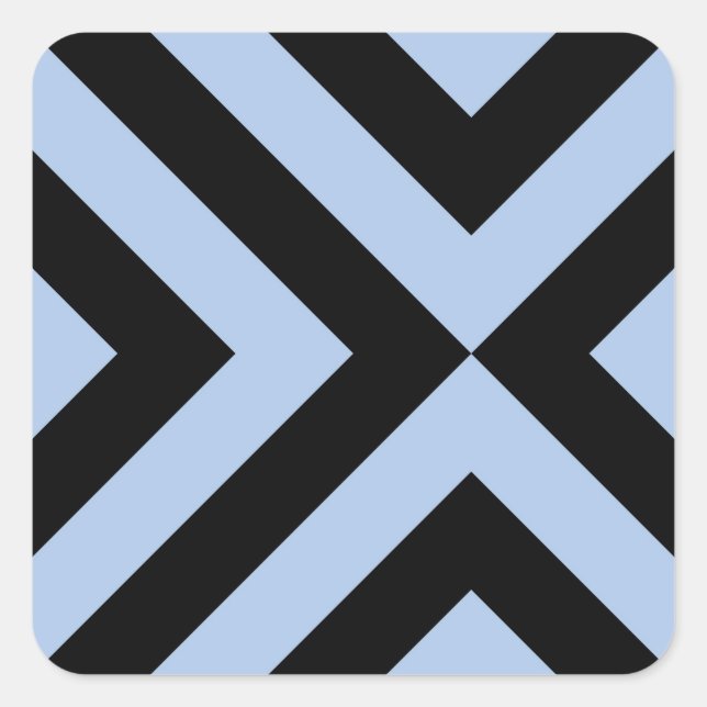 Adesivo Quadrado Cevrons Azul-Claro e Preto (Frente)