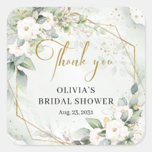 Adesivo Quadrado Chá de Bebê Boho rosas vermelhas e rosadas em aqua