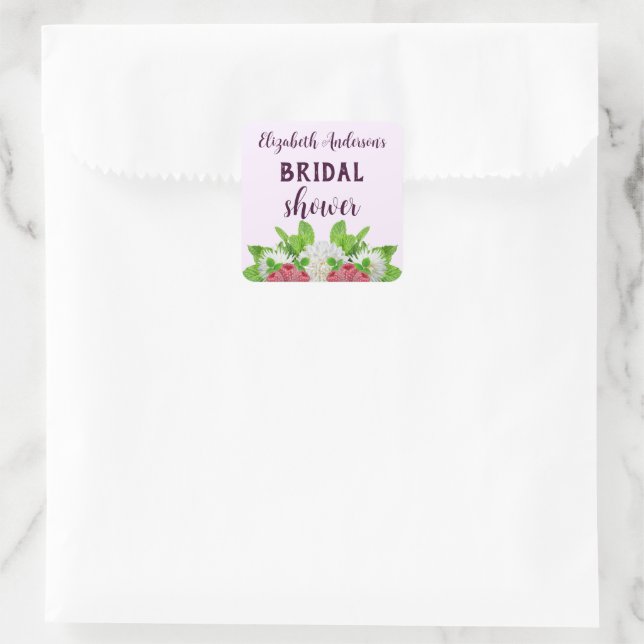 Adesivo Quadrado Chá de Bebê da Garden Dahlia (Bolsa)