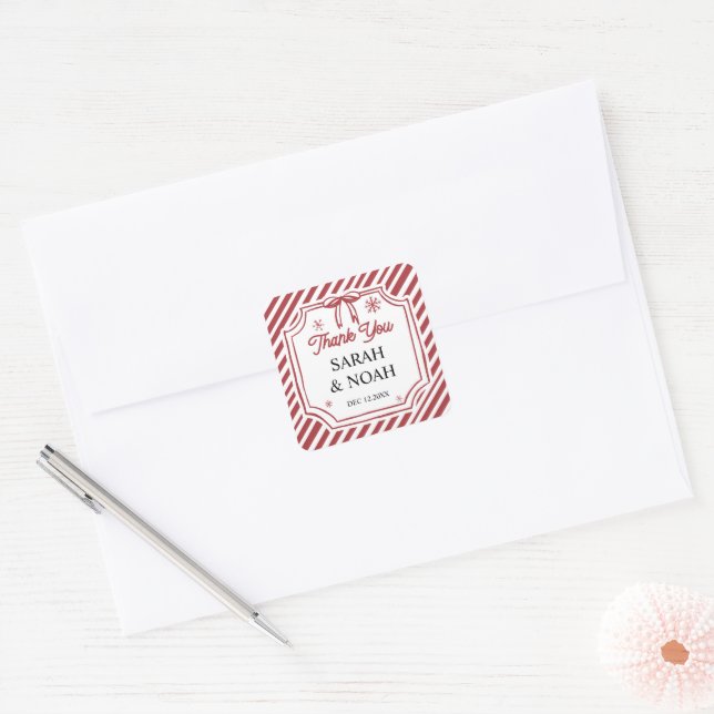 Adesivo Quadrado Chá de Bebê de Natal (Envelope)