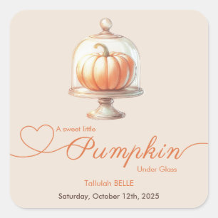 Adesivo Quadrado Chá de Bebê Little Pumpkin – Outono Chic