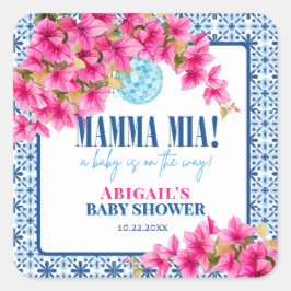 Adesivo Quadrado Chá de Bebê Mamma Mia