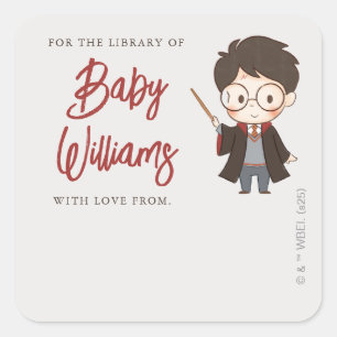 Adesivo Quadrado Chá de Bebê Simples do Harry Potter