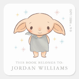 Adesivo Quadrado Chá de Bebê Simples Harry Potter - Dobby