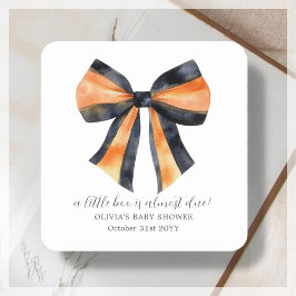 Adesivo Quadrado Chá de fraldas Arco de coquetes preto-e-laranja Ha