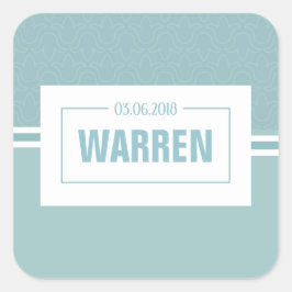 Adesivo Quadrado Chá de fraldas, batizante bebê bebezinho, data de