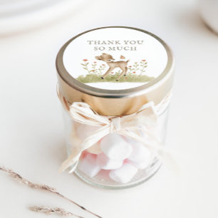 Adesivo Quadrado Chá de fraldas Da Floresta Woodland Obrigado