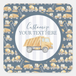 Adesivo Quadrado Chá de fraldas de Caminhão de Construção
