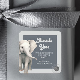 Adesivo Quadrado Chá de fraldas de elefante Safari