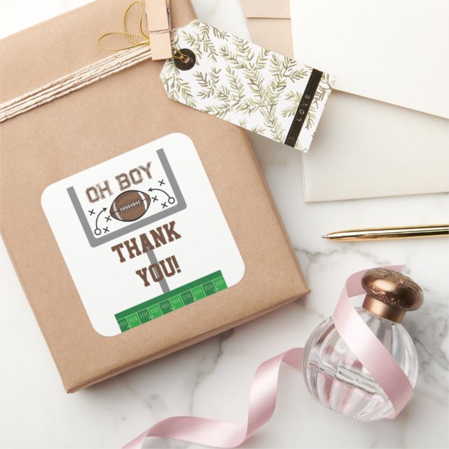 Adesivo Quadrado Chá de fraldas de futebol do Boy (Presentear)