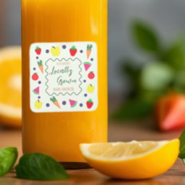 Adesivo Quadrado Chá de fraldas de mercado do agricultor com cresci