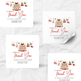 Adesivo Quadrado Chá de fraldas de Papais noeis de Natal