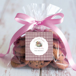 Adesivo Quadrado Chá de fraldas de Pumpkin de Pumpkin Verde e Pumpk