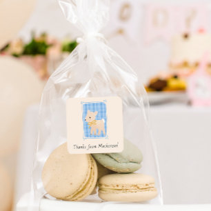 Adesivo Quadrado Chá de fraldas de veados do Cottage Core Woodland