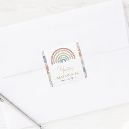 Adesivo Quadrado Chá de fraldas do Cotovelo Pastel