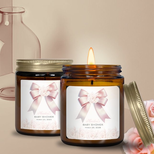 Adesivo Quadrado Chá de fraldas floral de Arco rosa (Criador carregado)