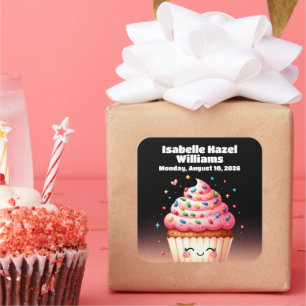 Adesivo Quadrado Chá de fraldas Gelado Cupcake L'il Sprinkles
